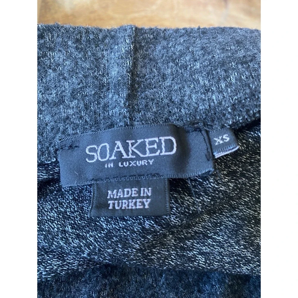 Soaked in Luxury Viscia Midi Skirt Grey Melange Knit Side Slit Women's XS